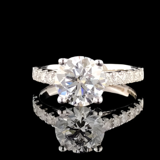 Round Cut Lab Diamond Engagement Rings