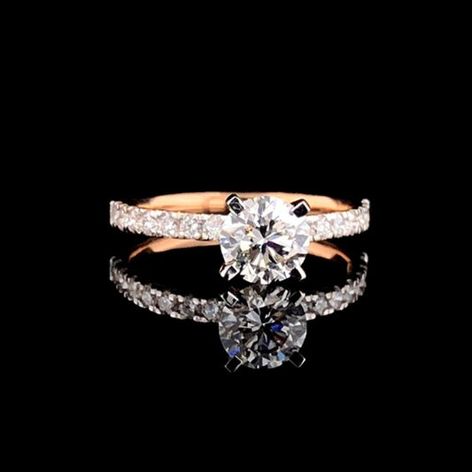 Round Cut Solitaire Lab Diamond Engagement Rings